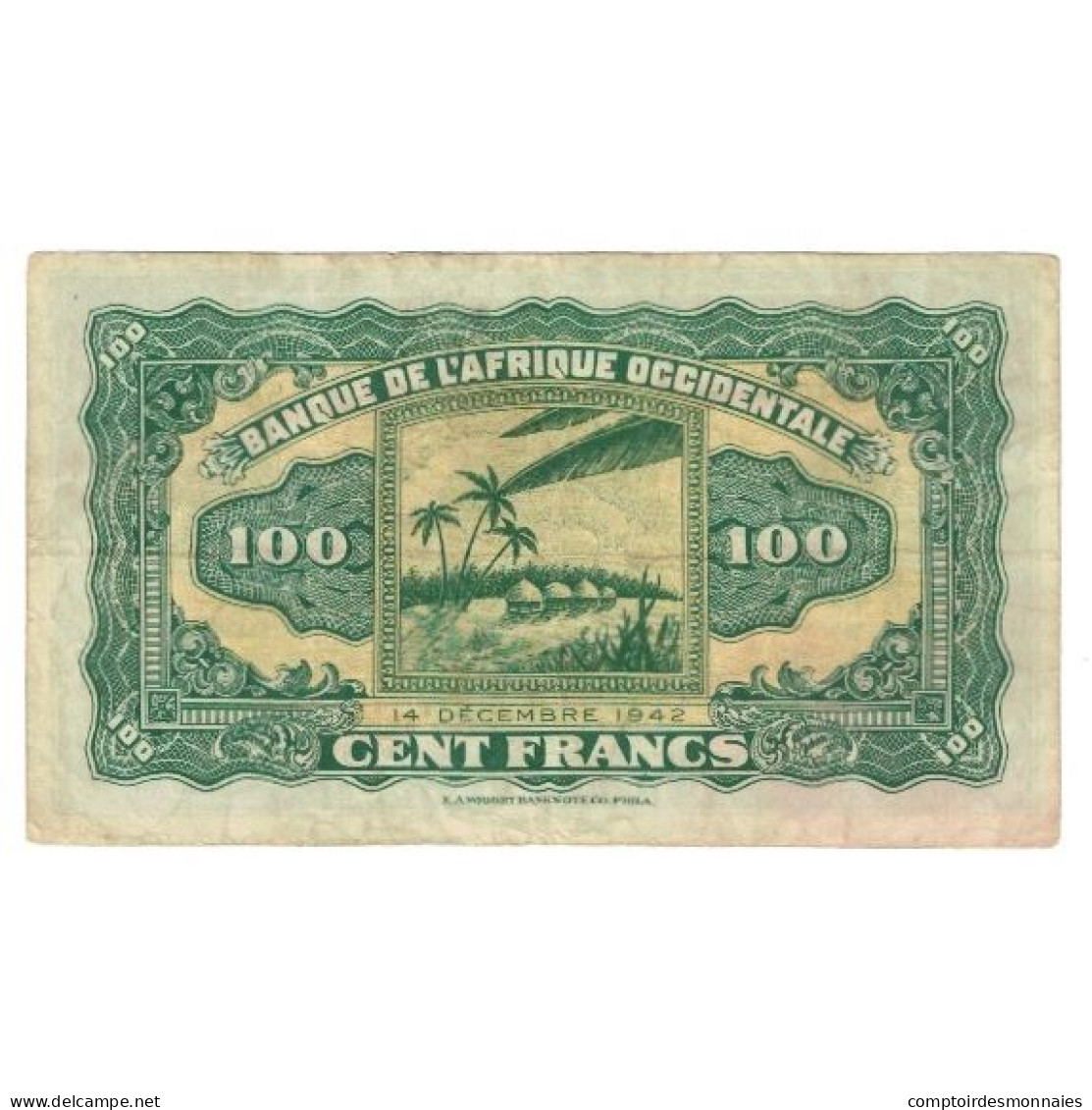 Billet, French West Africa, 100 Francs, 1942, 1942-12-14, KM:31a, TTB - États D'Afrique De L'Ouest