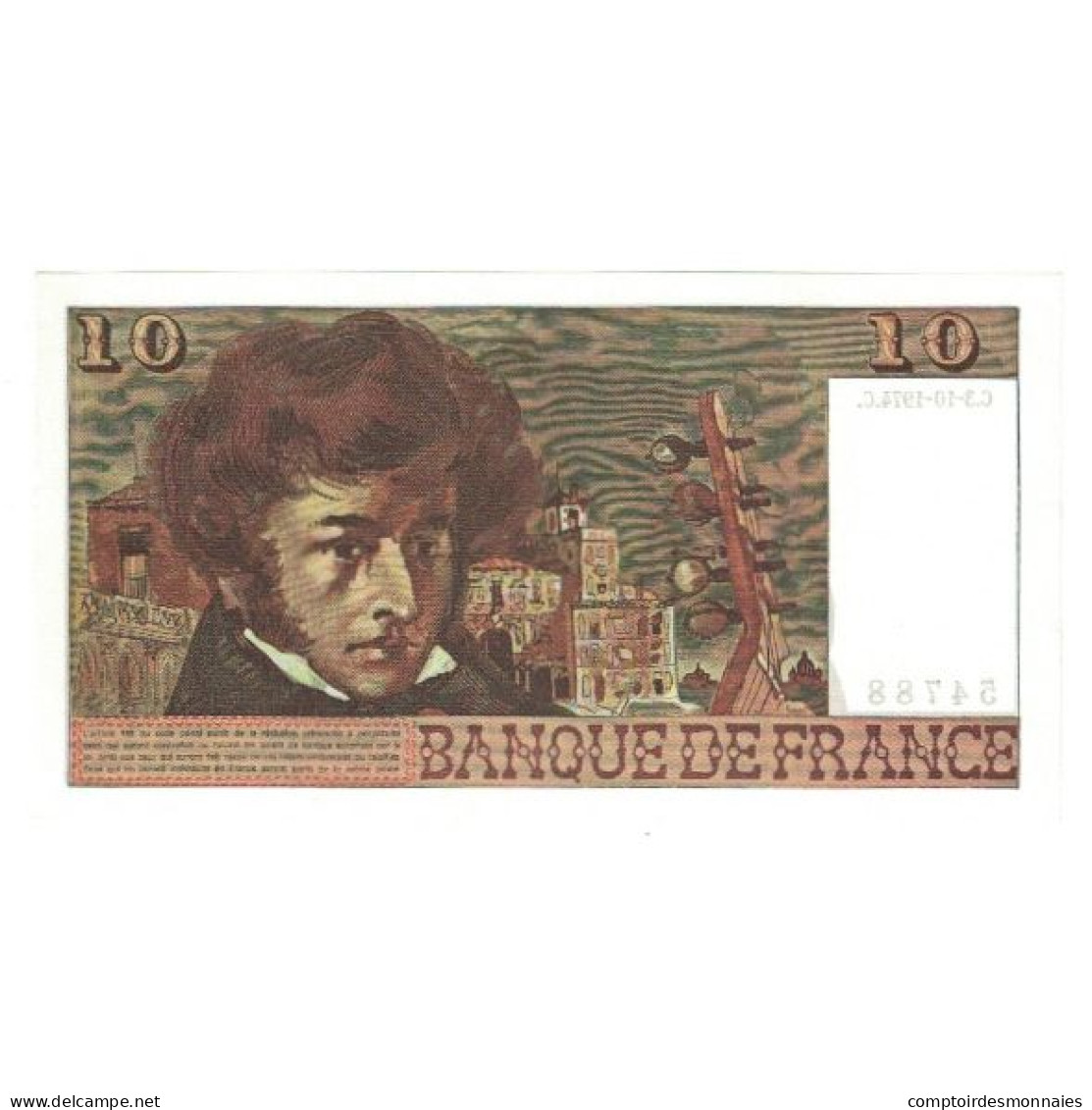 France, 10 Francs, Berlioz, 1974, P. A.Strohl-G.Bouchet-J.J.Tronche, 1974-10-03 - 10 F 1972-1978 ''Berlioz''