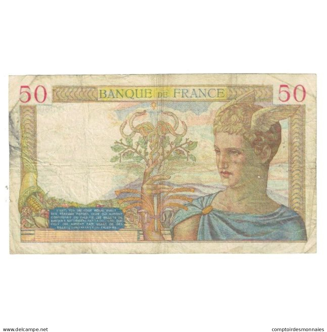 France, 50 Francs, Cérès, 1935, P. Rousseau And R. Favre-Gilly, 1935-12-19 - 50 F 1934-1940 ''Cérès''