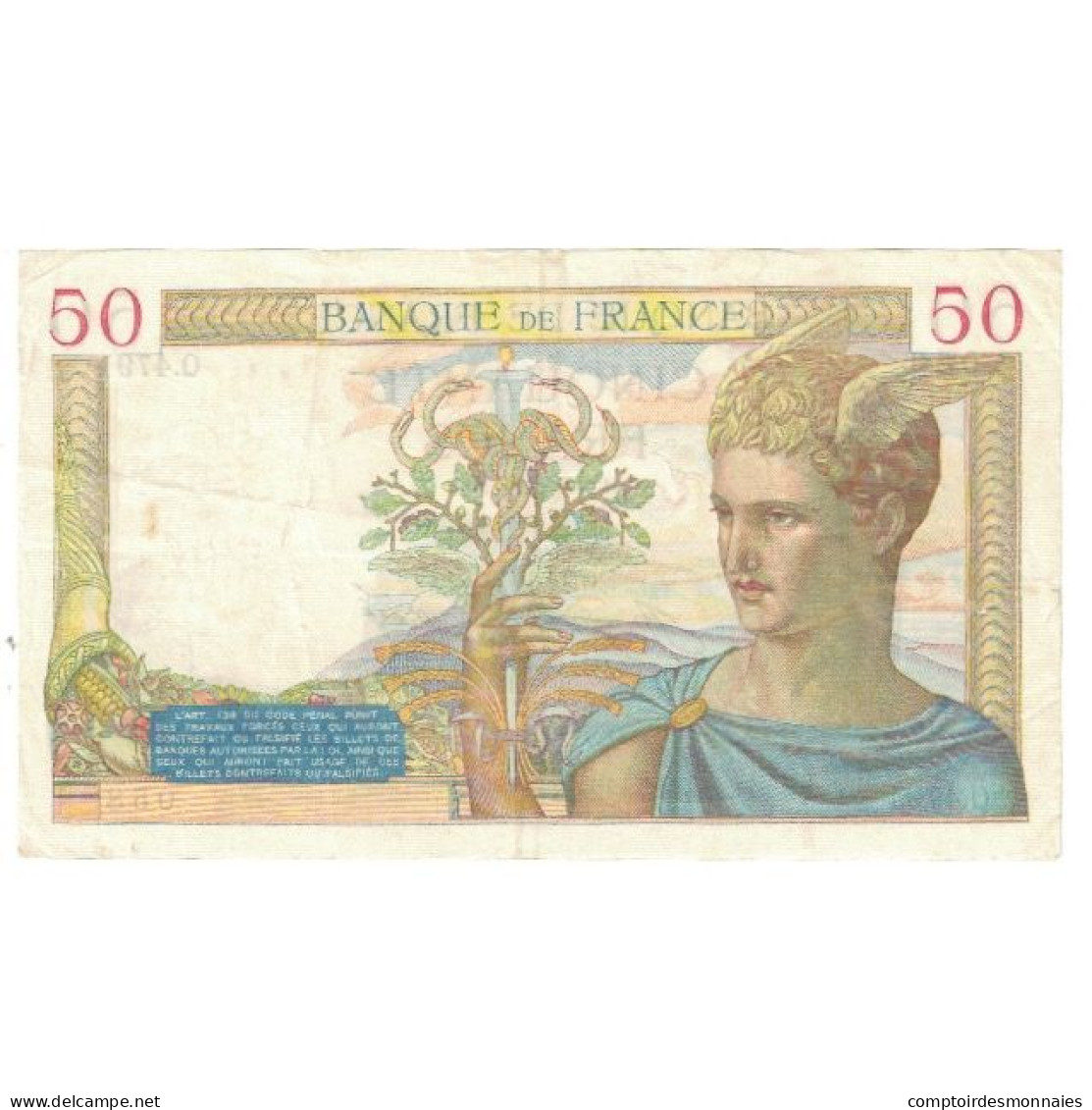 France, 50 Francs, Cérès, 1936, P. Rousseau And R. Favre-Gilly, 1936-07-16 - 50 F 1934-1940 ''Cérès''