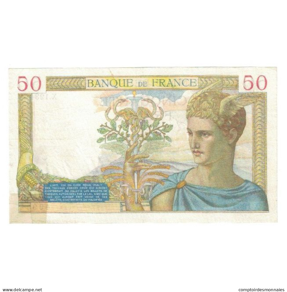 France, 50 Francs, Cérès, 1935, P. Rousseau And R. Favre-Gilly, 1935-04-04 - 50 F 1934-1940 ''Cérès''