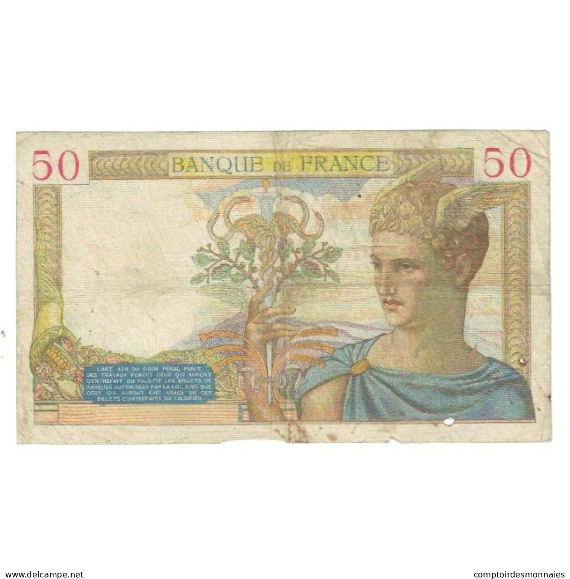 France, 50 Francs, Cérès, 1935, P. Rousseau And R. Favre-Gilly, 1935-04-25 - 50 F 1934-1940 ''Cérès''