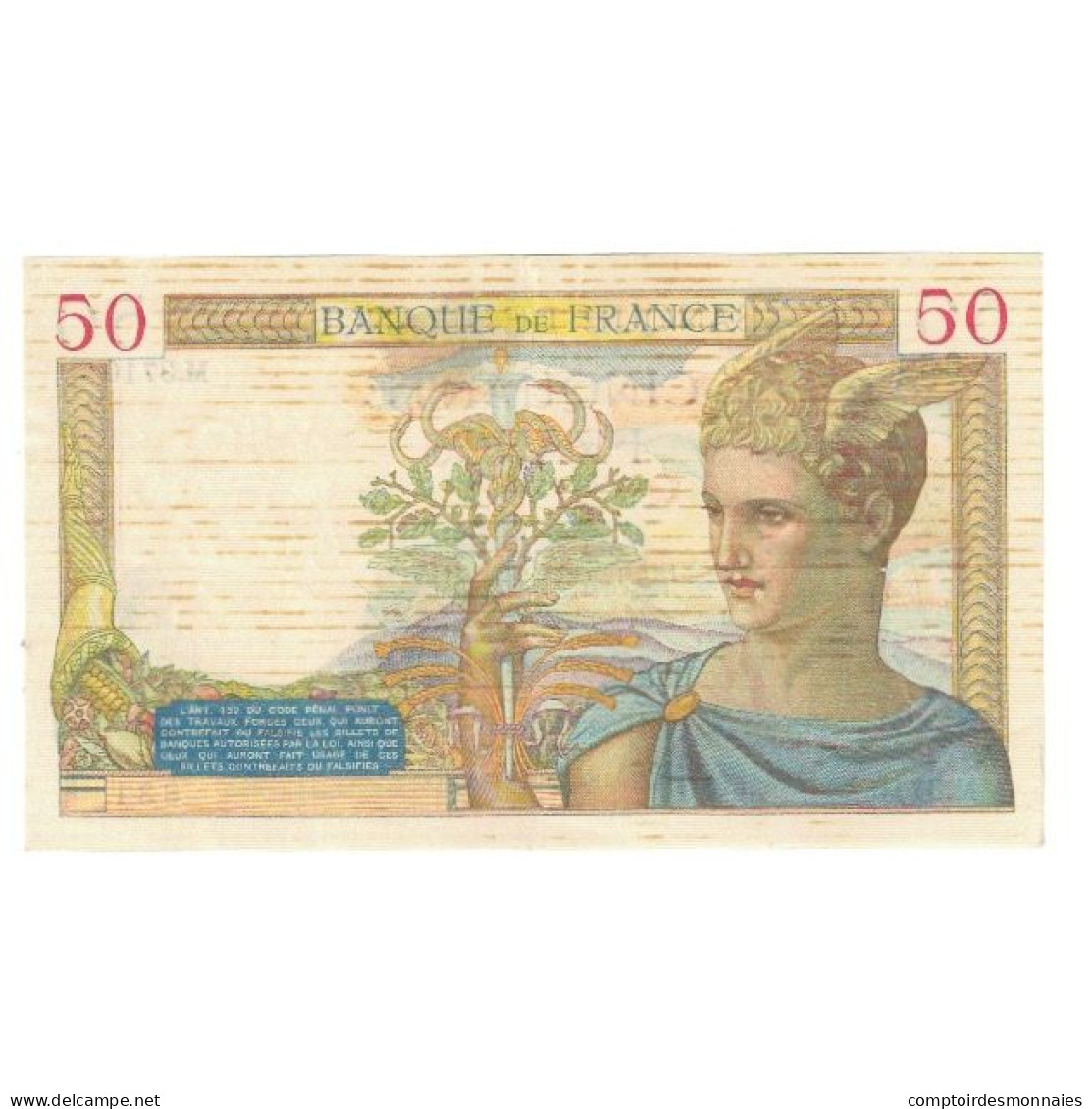 France, 50 Francs, Cérès, 1935, P. Rousseau And R. Favre-Gilly, 1935-12-19 - 50 F 1934-1940 ''Cérès''