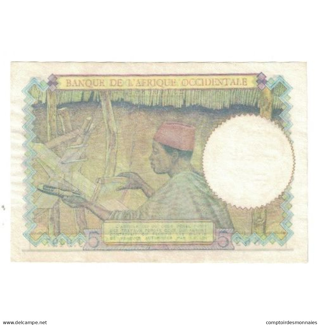 Billet, French West Africa, 5 Francs, 1942, 1942-05-06, KM:25, SUP - États D'Afrique De L'Ouest