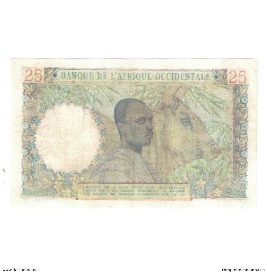 Billet, French West Africa, 25 Francs, 1948, 1948-06-04, KM:38, TTB - West African States