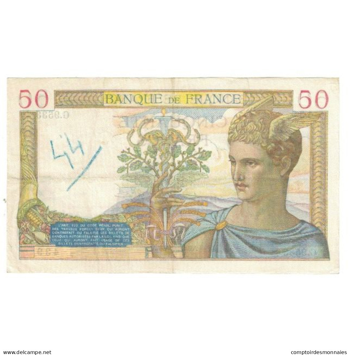 France, 50 Francs, Cérès, 1939, P. Rousseau And R. Favre-Gilly, 1939-02-02 - 50 F 1934-1940 ''Cérès''