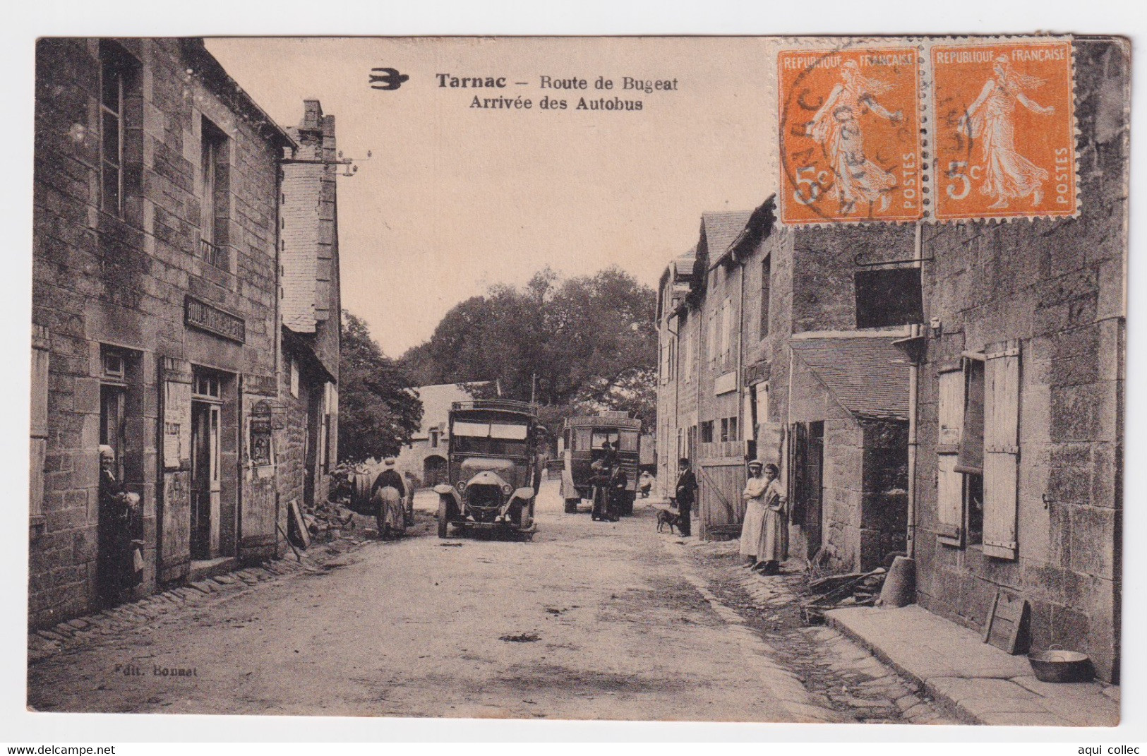 TARNAC 19  ROUTE DE BUGEAT ARRIVÉE DES AUTOBUS - Sonstige & Ohne Zuordnung