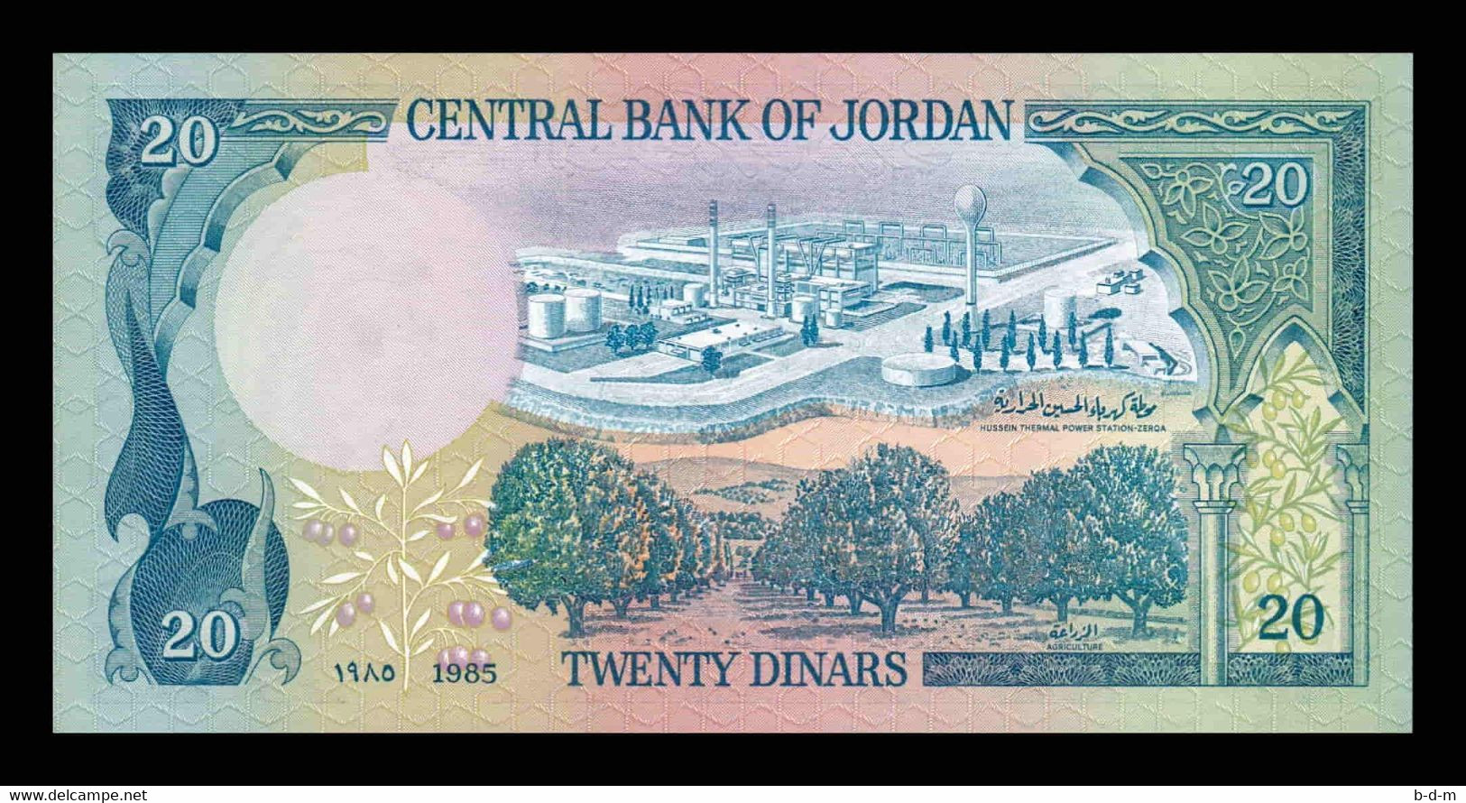 Jordania Jordan 20 Dinars 1985 Pick 22c Sign 17 SC UNC - Jordanië
