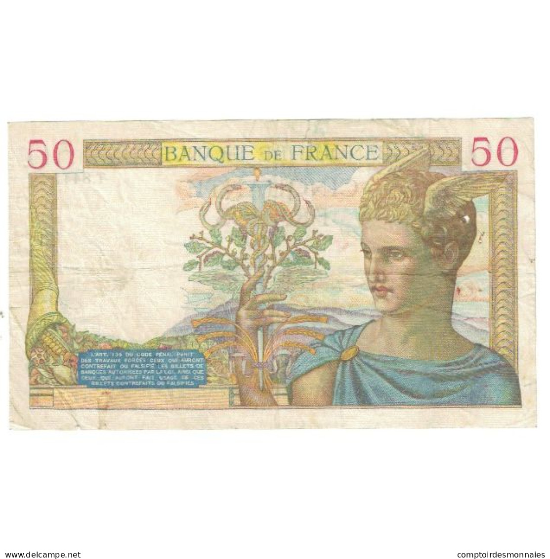 France, 50 Francs, Cérès, 1938, P. Rousseau And R. Favre-Gilly, 1938-09-15 - 50 F 1934-1940 ''Cérès''
