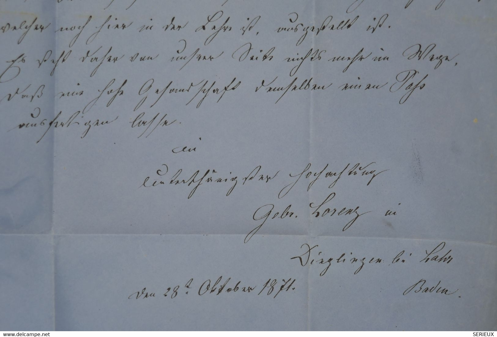 AA16 BADEN  ALLEMAGNE BELLE LETTRE 1871 PETIT BUREAU LAHR  A STUTTGART +  + AFFRANCH. PLAISANT - Briefe U. Dokumente