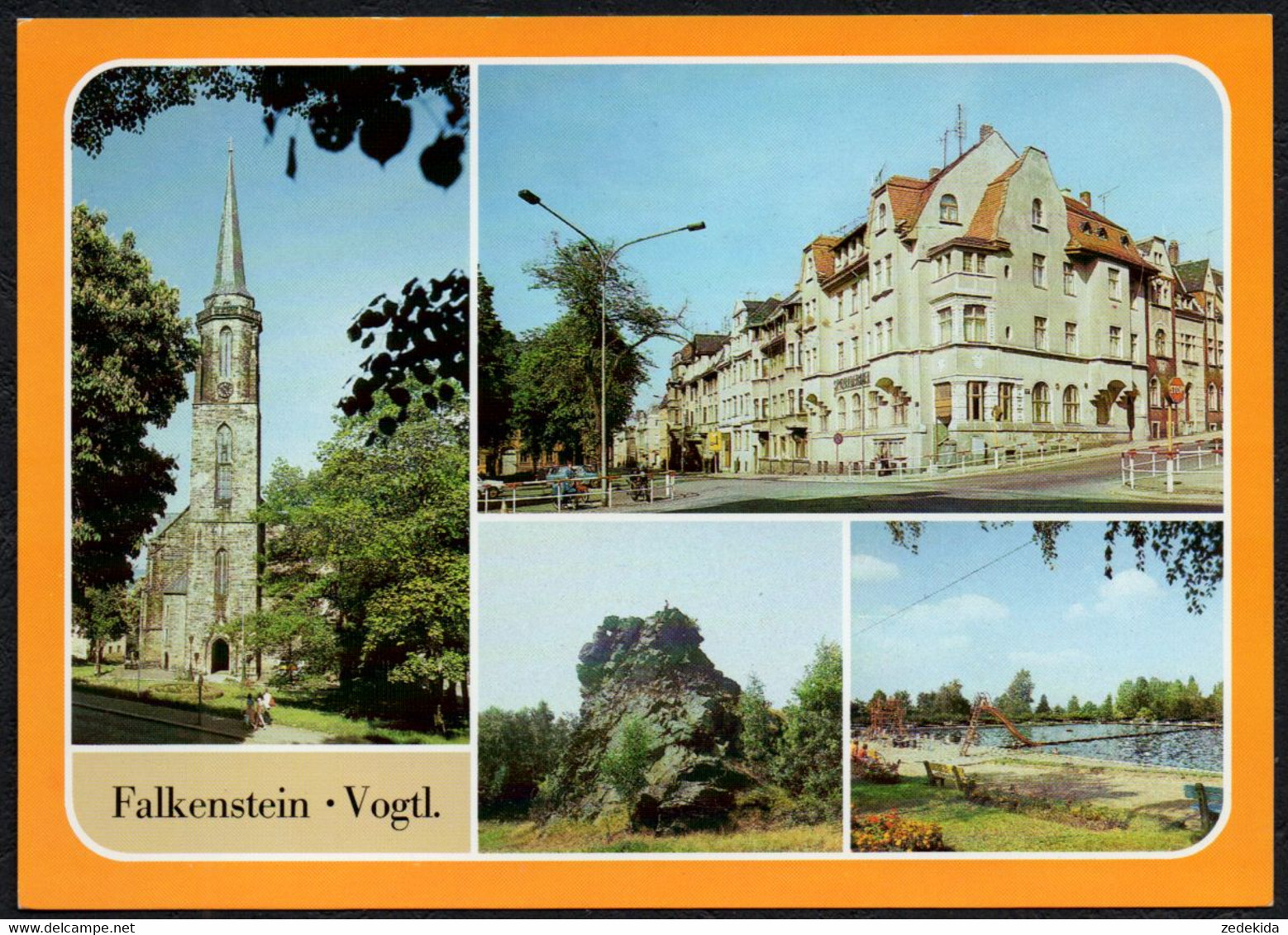 F3887 - TOP Falkenstein Freibad Kirche - Bild Und Heimat Reichenbach Qualitätskarte - Falkenstein (Vogtland)