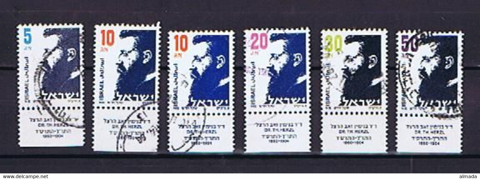 Israel 1986: Mi.-Nr. 1019-1023 Used / Gestempelt With TABs (see Description) - Used Stamps (with Tabs)