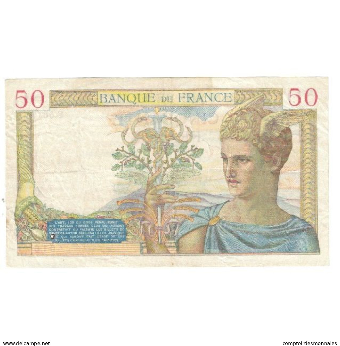 France, 50 Francs, Cérès, 1936, P. Rousseau And R. Favre-Gilly, 1936-12-03 - 50 F 1934-1940 ''Cérès''