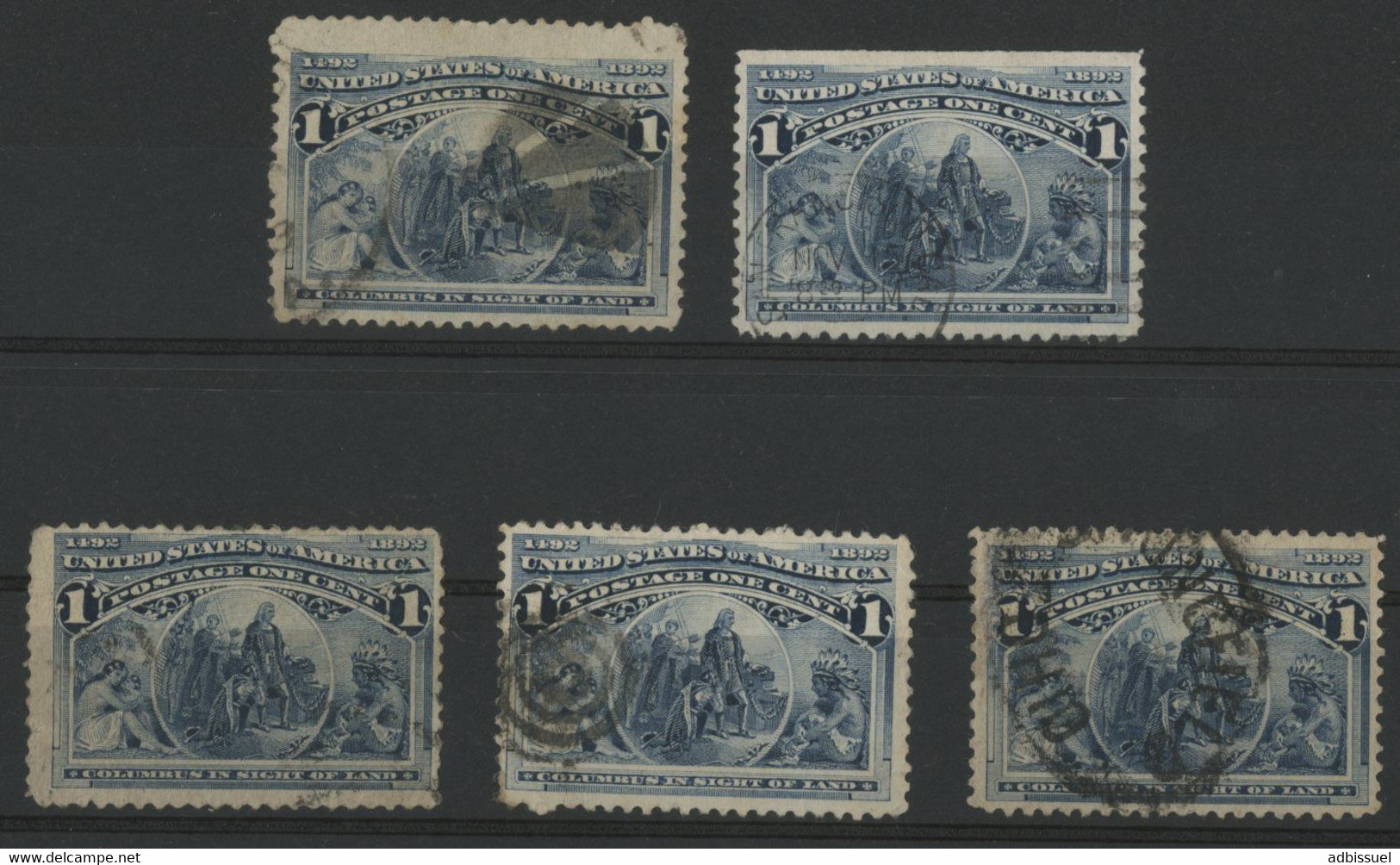 USA N° 230 / N° 81 (x5) Columbus / W.H. Powell. Used - Usati