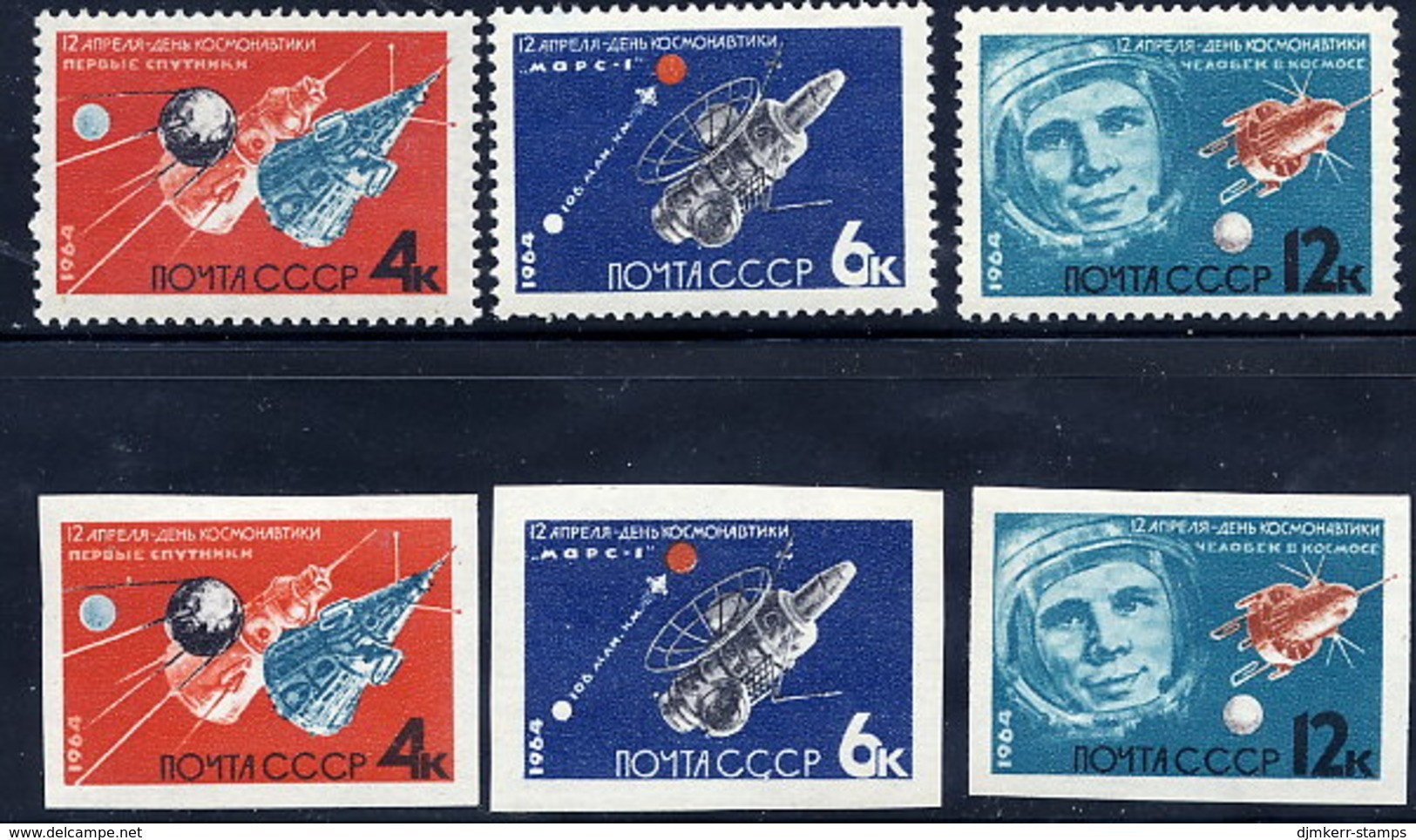 SOVIET UNION 1964 Cosmonauts Day Perforated And Imperforate Sets MNH / **.  Michel 2895-97A-B - Nuovi