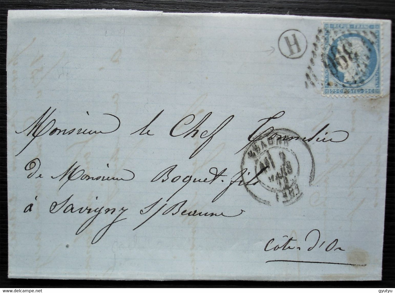 Volnay 1873 Emonin-Boillot Boîte Rurale H Cad De Beaune Pour Savigny S Beaune, Cad T22 Au Verso (côte D'or) - 1849-1876: Periodo Classico