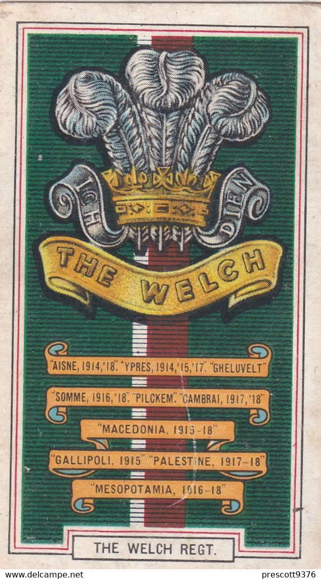 10 The Welch Regt   - Army Badges 1939 - Gallaher Cigarette Card - Original - Military - Gallaher