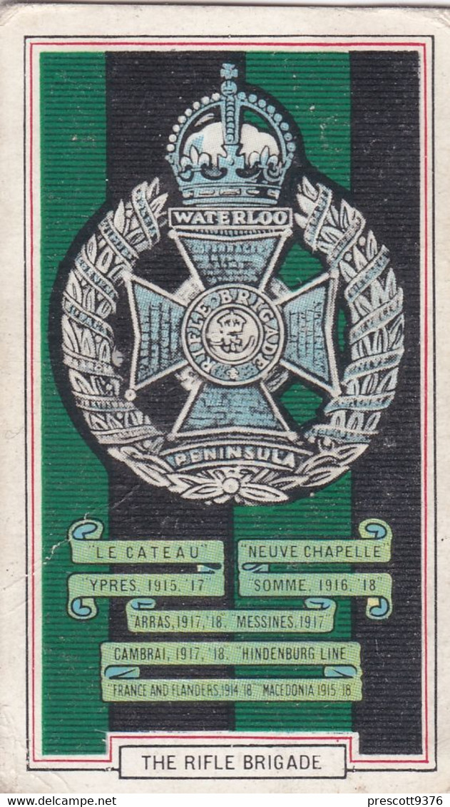 15 The Rifle Brigade  - Army Badges 1939 - Gallaher Cigarette Card - Original - Military - Gallaher