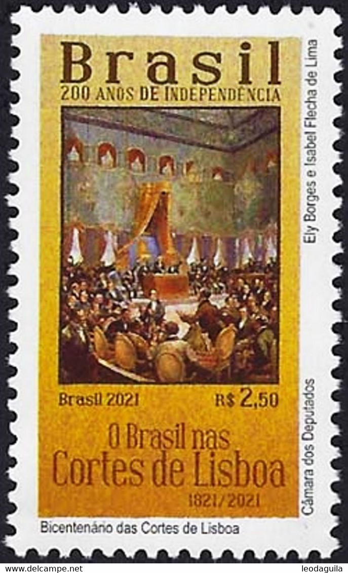 BRAZIL 2021 - 200 YEARS OF INDEPENDENCE SERIES -  BICENTENNIAL OF LISBON COURTS -  MINT - Unused Stamps