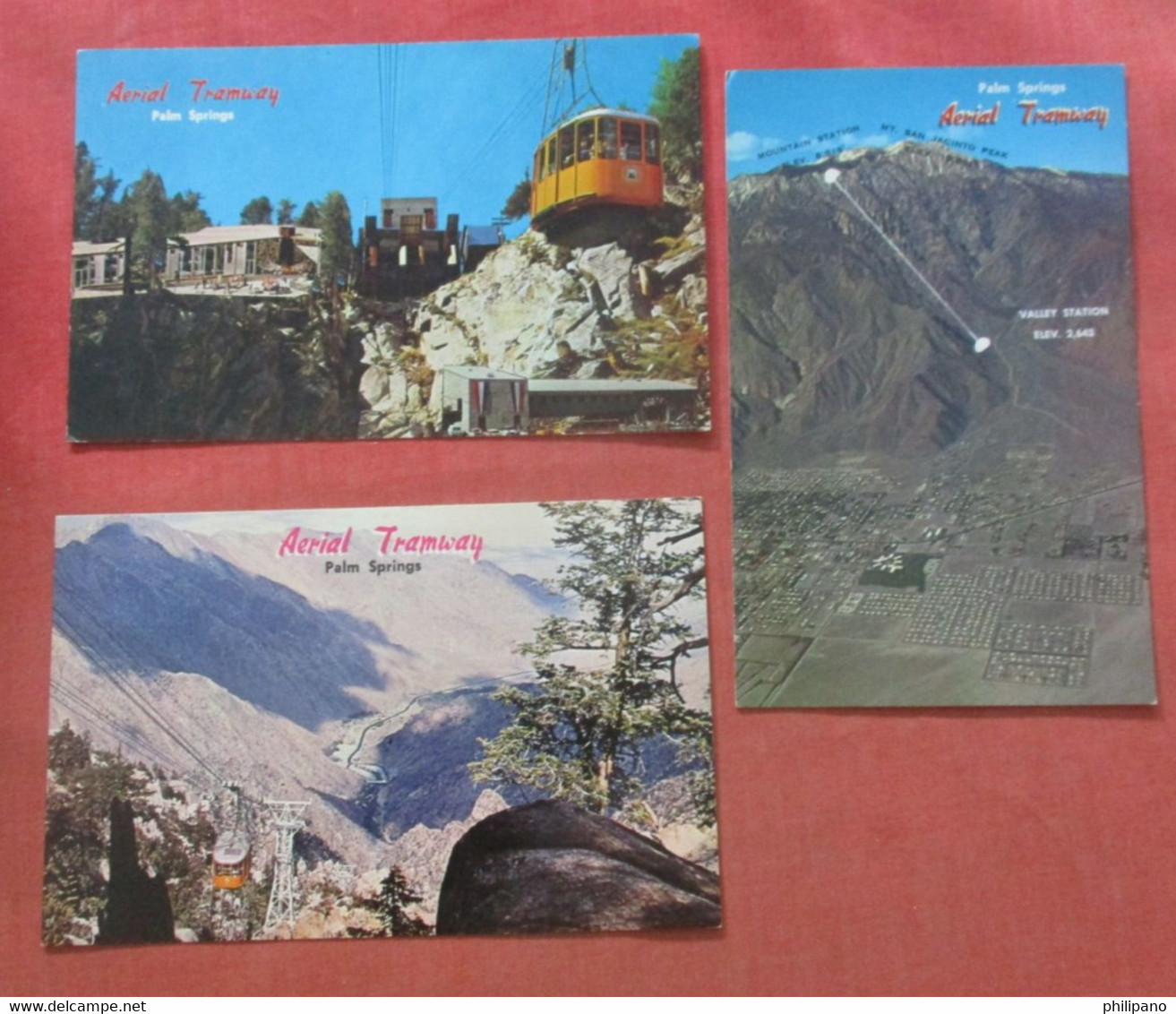 Lot Of 3 Cards  Aerial Tramway     Palm Springs California > Palm Springs    Ref 5165 - Palm Springs