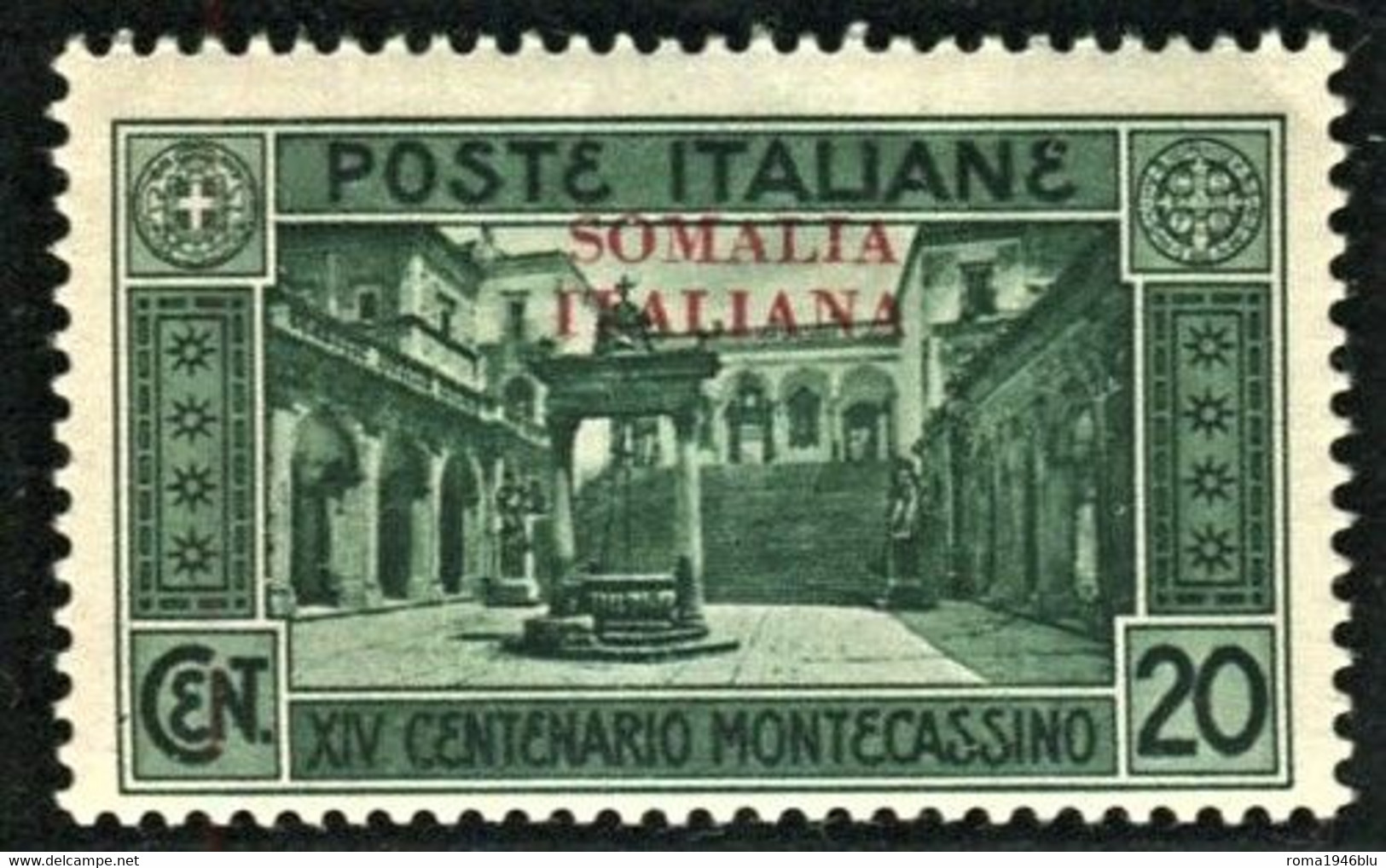 SOMALIA 1929 MONTECASSINO 20 C. ** MNH - Somalia