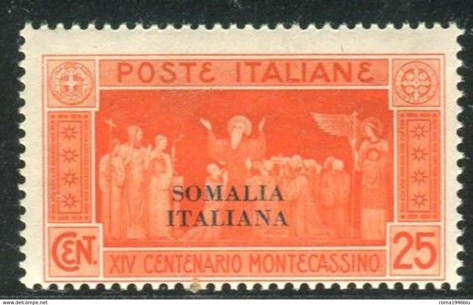 SOMALIA 1929 MONTECASSINO 25 C. * GOMMA ORIGINALE - Somalia