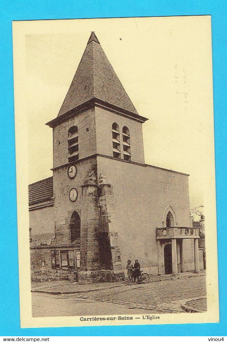 CPA CARRIERES SUR SEINE L'Eglise - 78 Yvelines - Carrières-sur-Seine