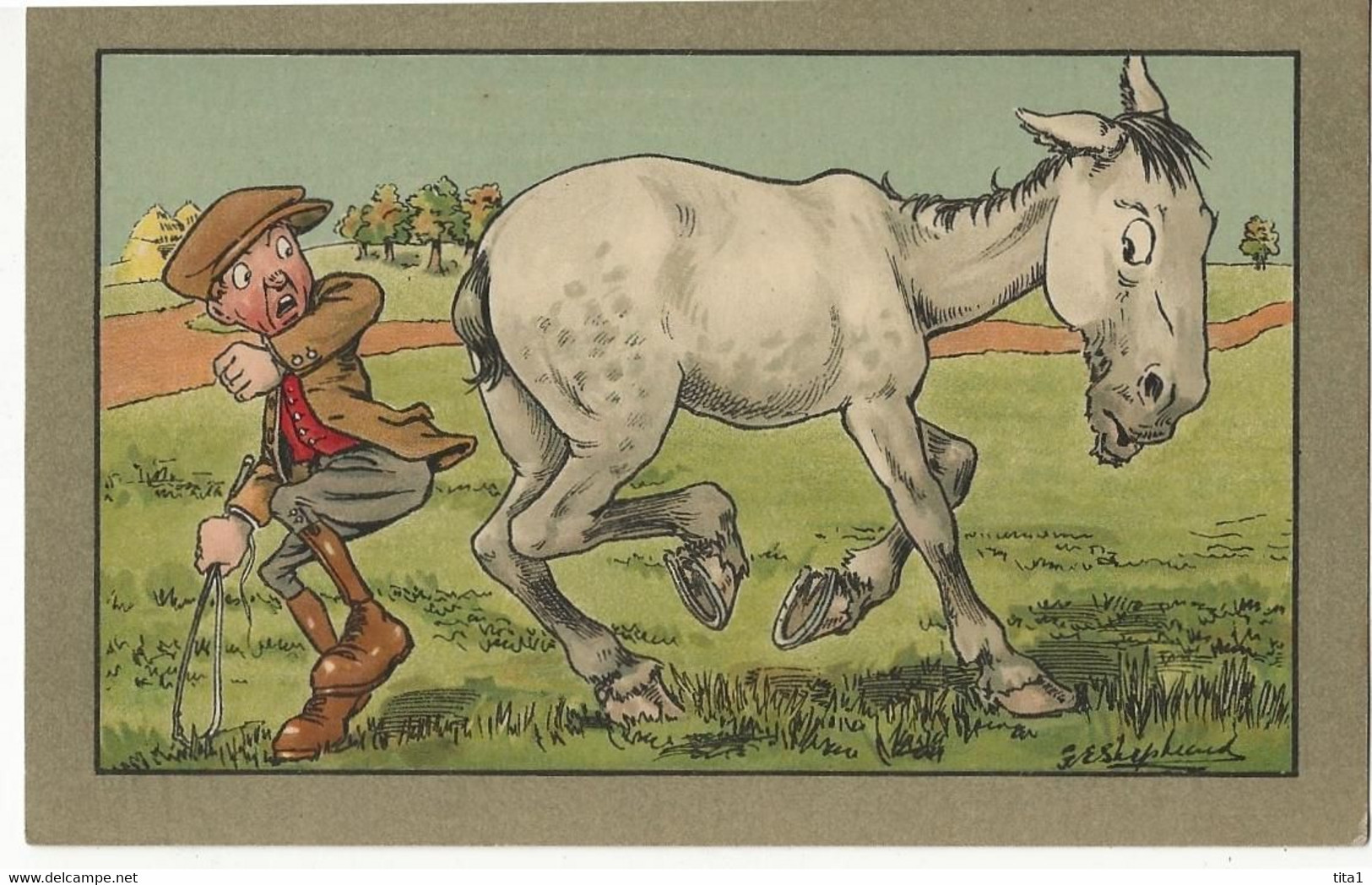 578 - Cheval Et Cavalier " Humour" M.M. Vienne M.Munk - Shepheard