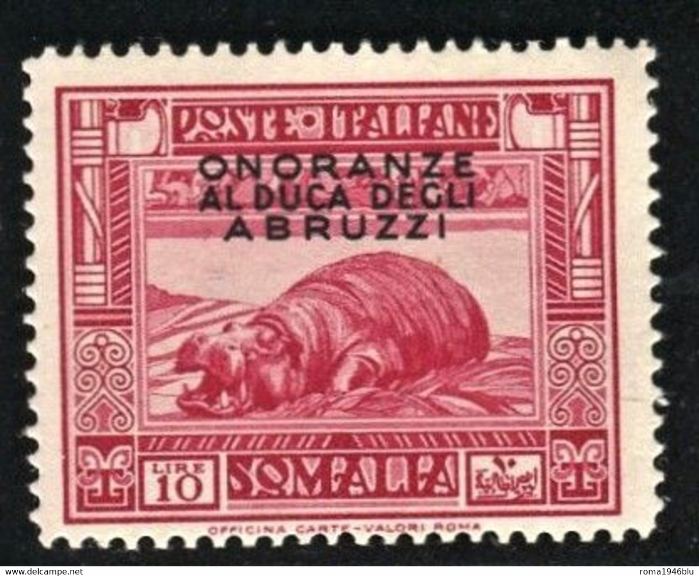 SOMALIA 1934 ONORANZE AL DUCA 10 L. ** MNH - Somalie