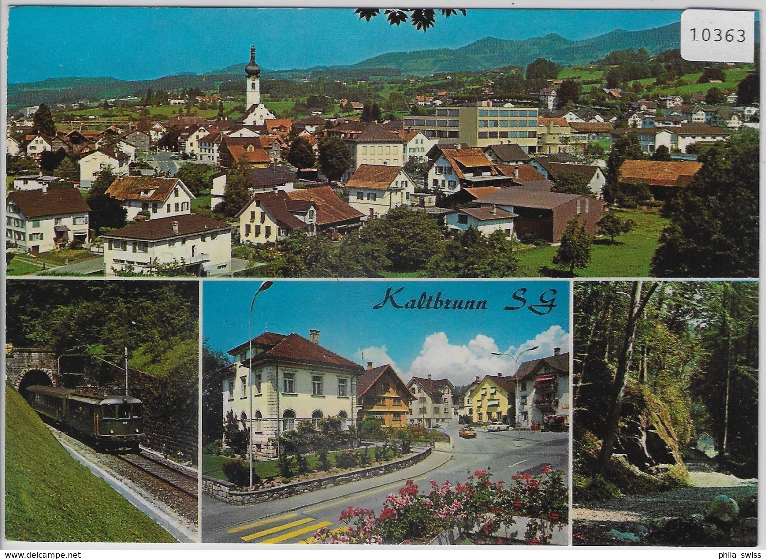 Kaltbrunn SG - Totalansicht, Eisenbahn, Hauptstrasse - Kaltbrunn