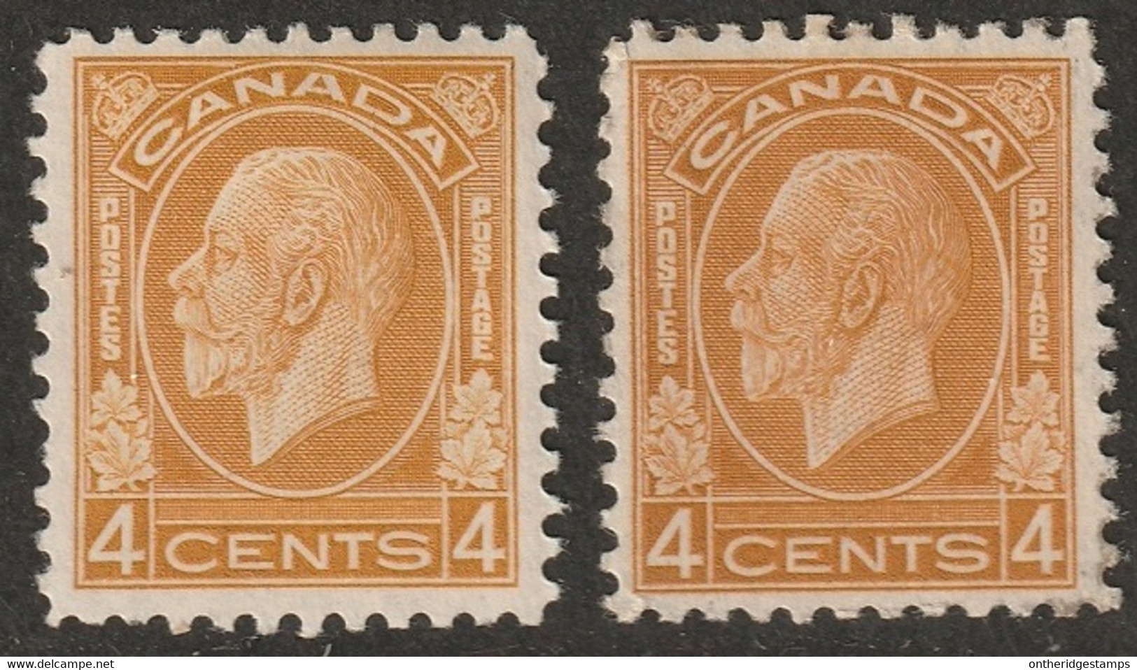 Canada 1932 Sc 198,198i Mi 165 Yt 164 MH* Ochre & Brownish Ochre Shades - Unused Stamps