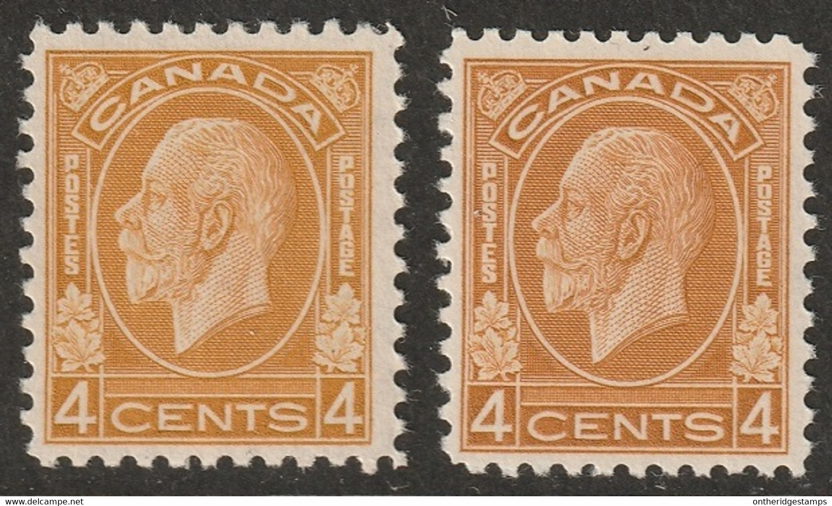 Canada 1932 Sc 198,198i Mi 165 Yt 164 MH* Ochre & Brownish Ochre Shades - Ungebraucht