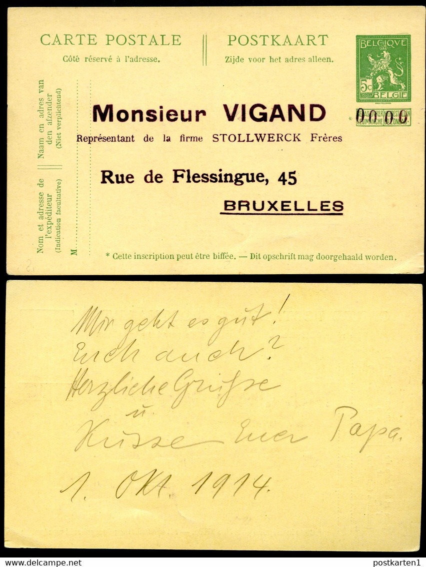 Belgique Carte Postale SBLP #44 Mi.P53 Impression Privée 1914 - Postcards 1909-1934