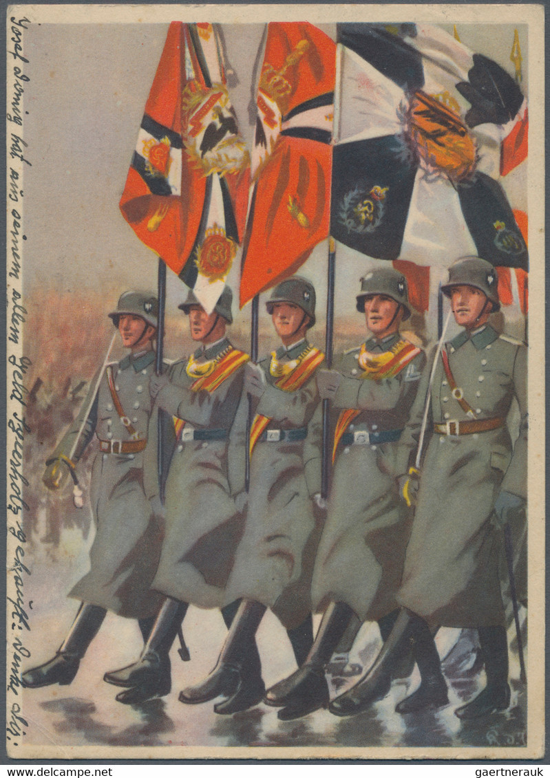 Ansichtskarten: Propaganda: WEHRMACHT: 1943, "Die Deutsche Wehrmacht", Farbige Dekorative Propaganda - Parteien & Wahlen