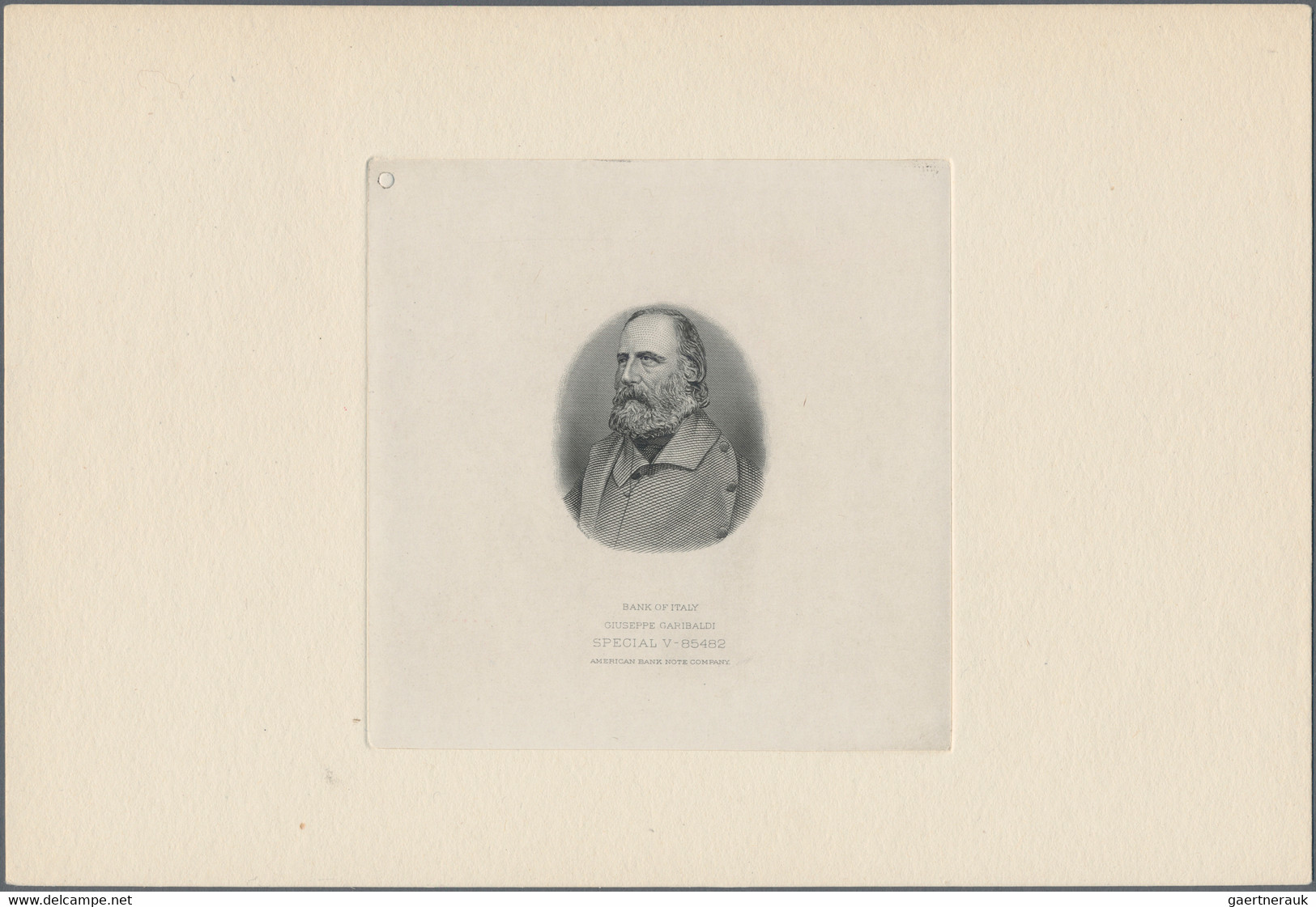 Italy / Italien: Engraving Vignette With The Portrait Of Giuseppe Garibaldi, Produced By The ABNC, L - Other & Unclassified