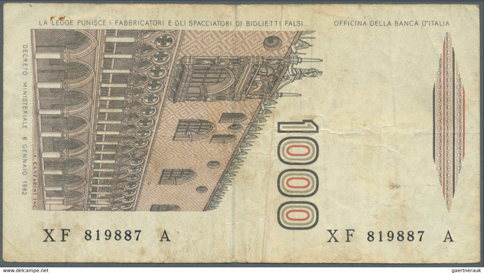 Italy / Italien: Set of 12 notes, all REPLACEMENT notes, containing 1000 Lire 1948 letter "W" P. 88a