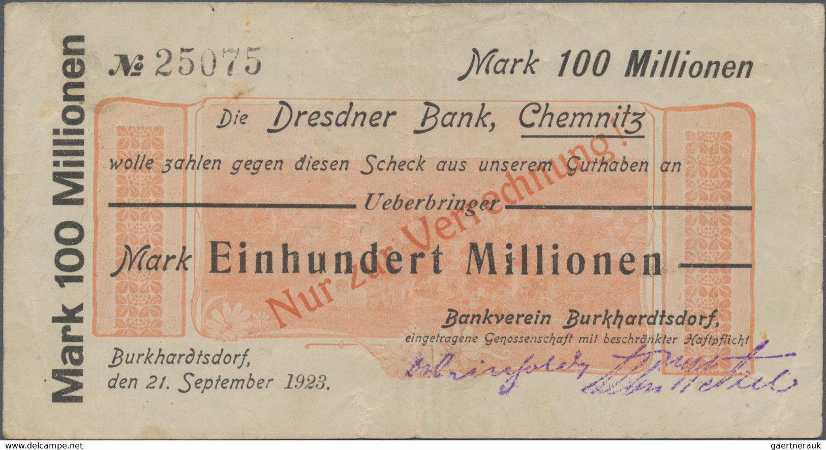 Deutschland - Notgeld - Sachsen: Konvolut Von 100 Belegen Rund Ums Geld. Die Mappe Enthält 53 Kleing - [11] Local Banknote Issues