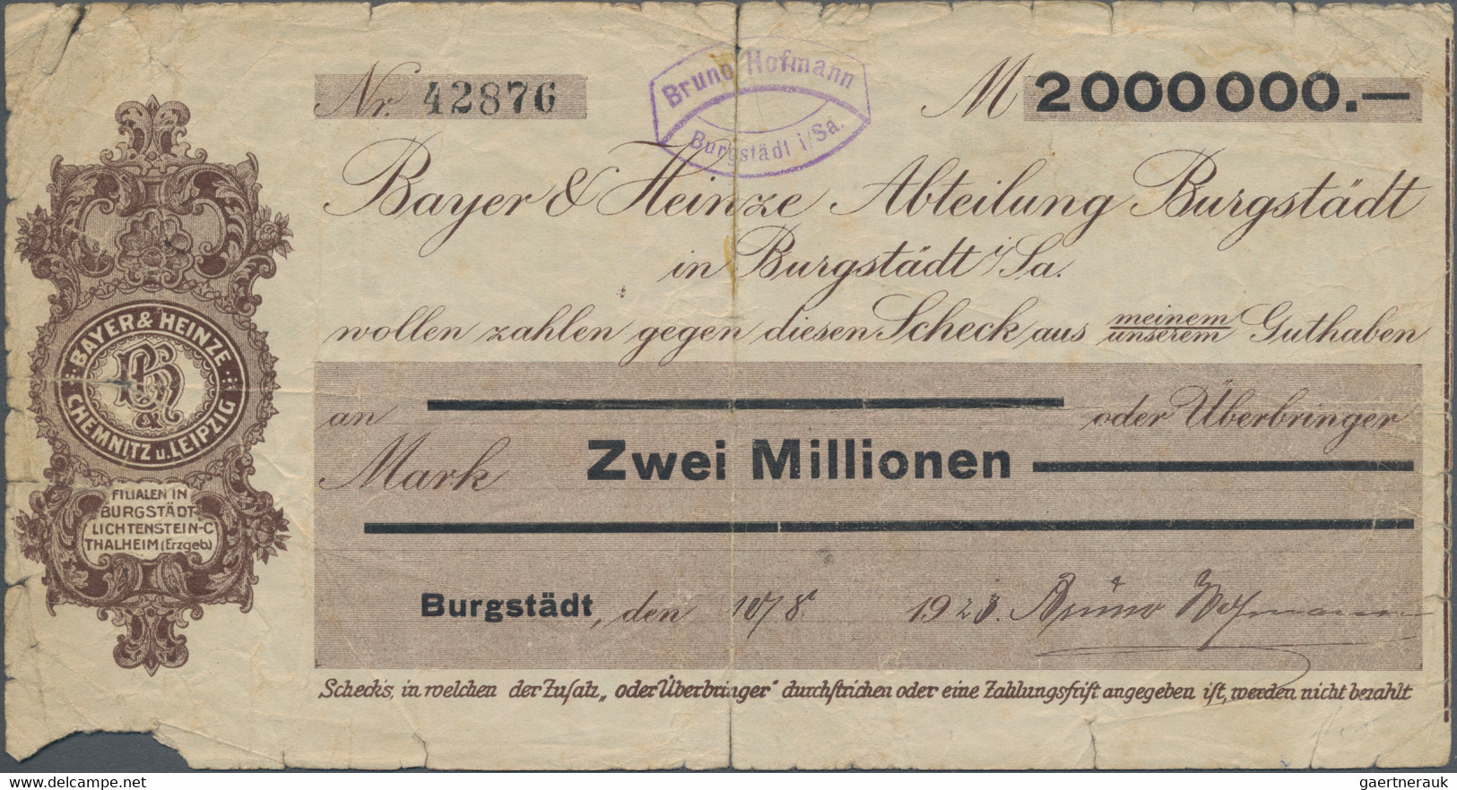 Deutschland - Notgeld - Sachsen: Konvolut Von 100 Belegen Rund Ums Geld. Die Mappe Enthält 53 Kleing - [11] Local Banknote Issues