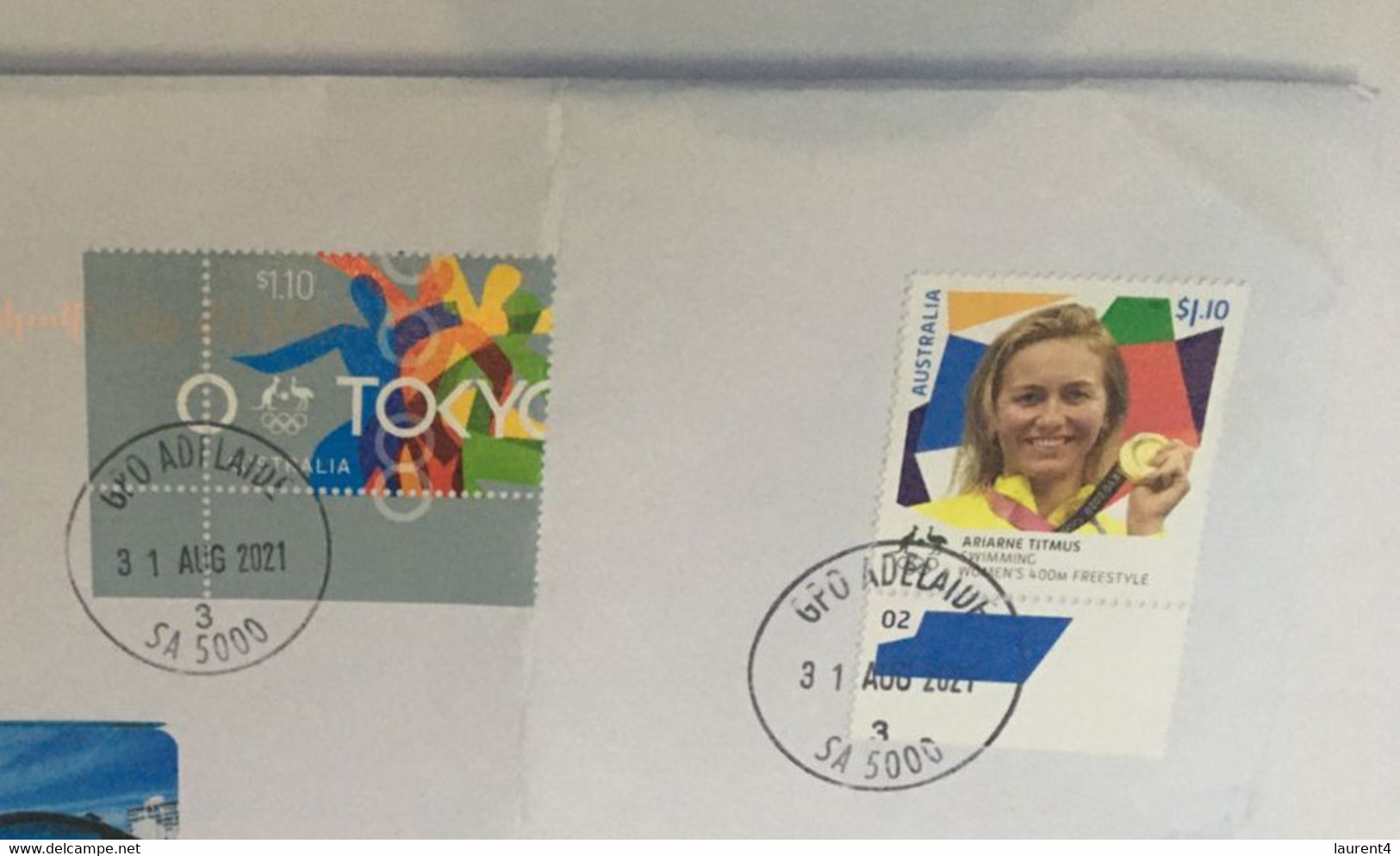 (2 A 19) Australia Gold Medalist & Tokyo Olympic On Large Cover + COVID-19 Stay Safe Adelaide + WHO Sign - Summer 2020: Tokyo