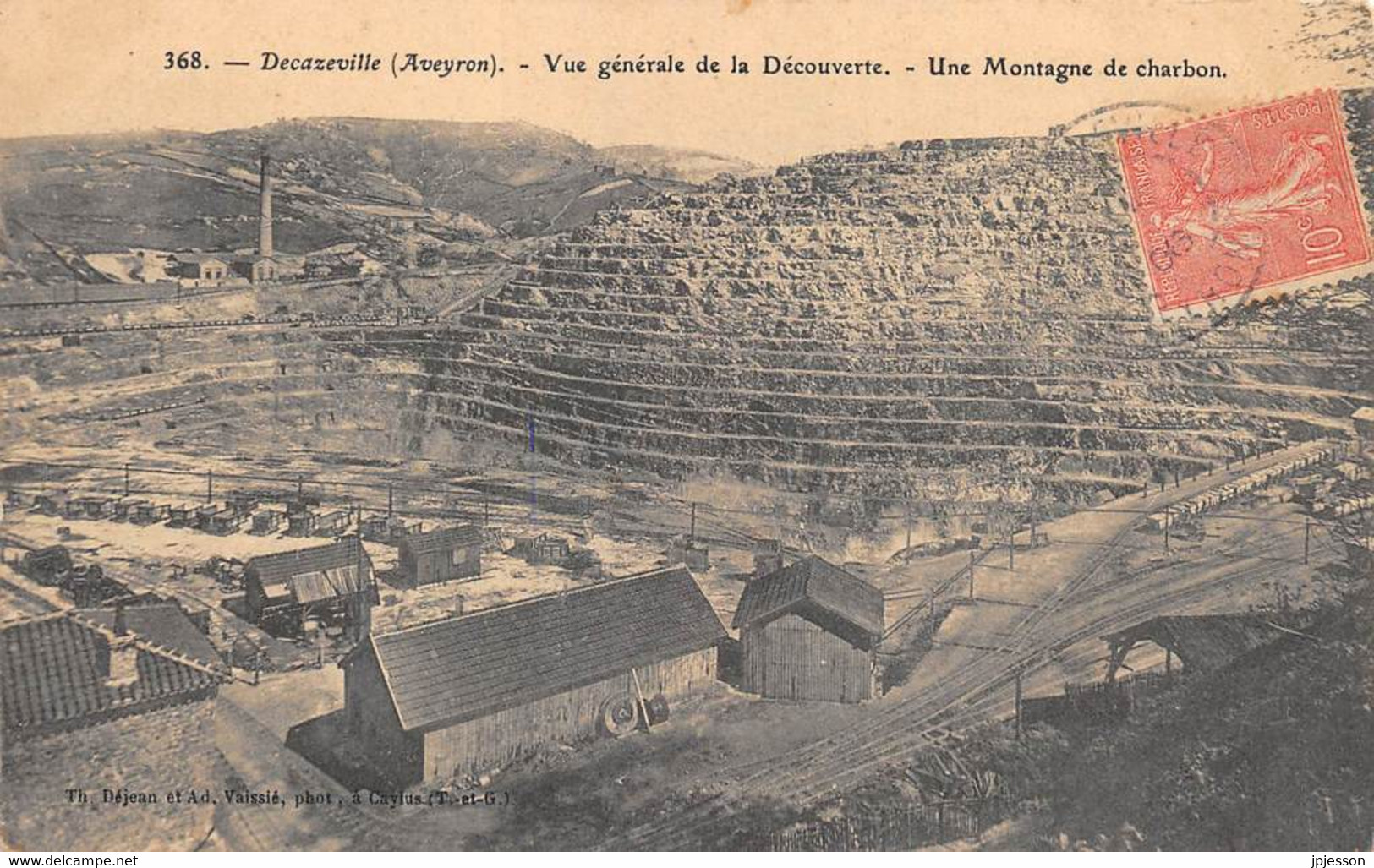 AVEYRON  12   DECAZEVILLE  VUE GENERALE DE LA DECOUVERTE  UNE MONTAGNE DE CHARBON - INDUSTRIE - MINE - Decazeville