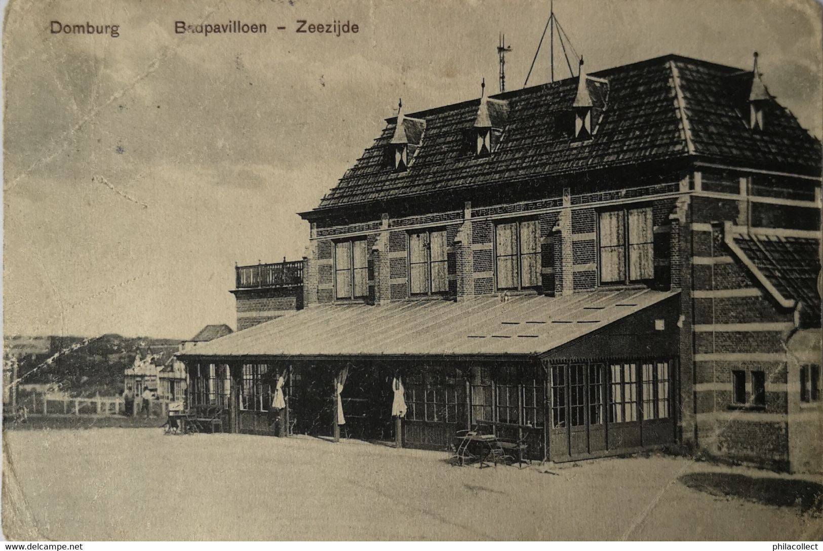 Domburg (Zld.)  Badpaviljoen (Zeezijde) 1910 Sleets - En Vouwen - Domburg