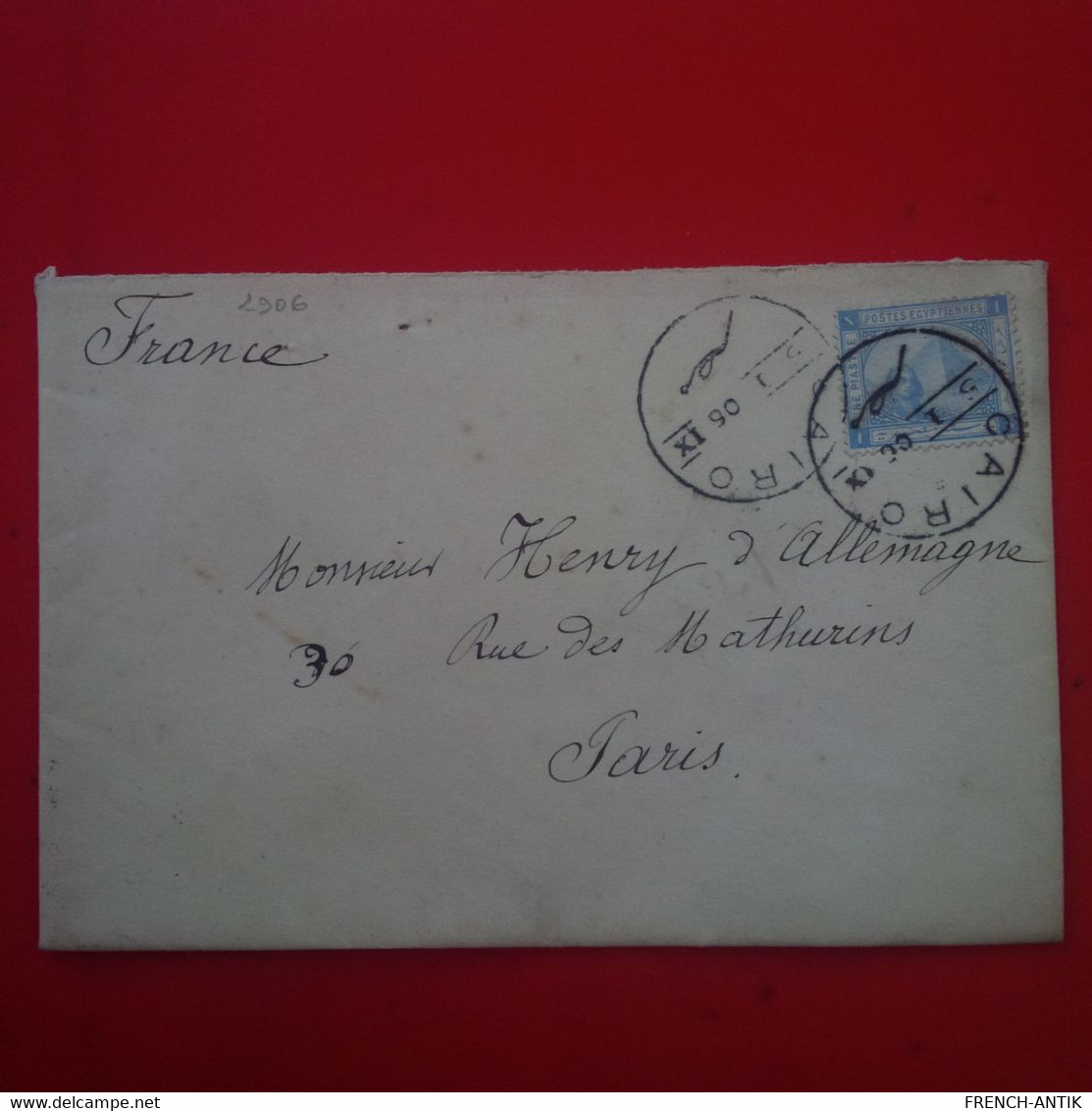 LETTRE LE CAIRE POUR PARIS 1906 - 1866-1914 Khedivato Di Egitto