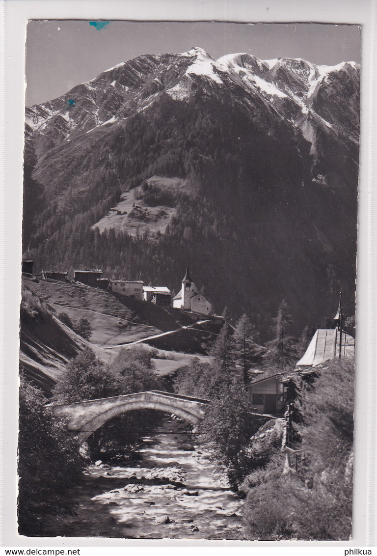 Binn Mit Breithorn - Kirche Und Brücke über Die Binna - Binn