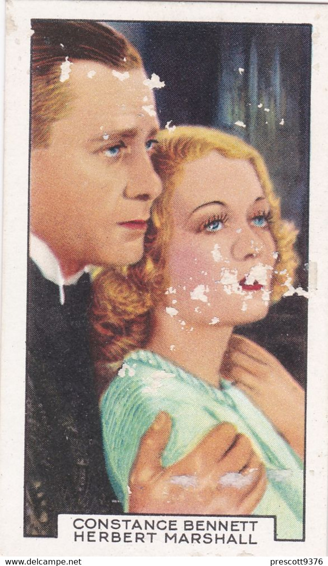 4 Herbert Marshall & Constance Bennett - Film Partners 1936 - Gallaher Cigarette Card - Original- Movies - Cinema - Gallaher