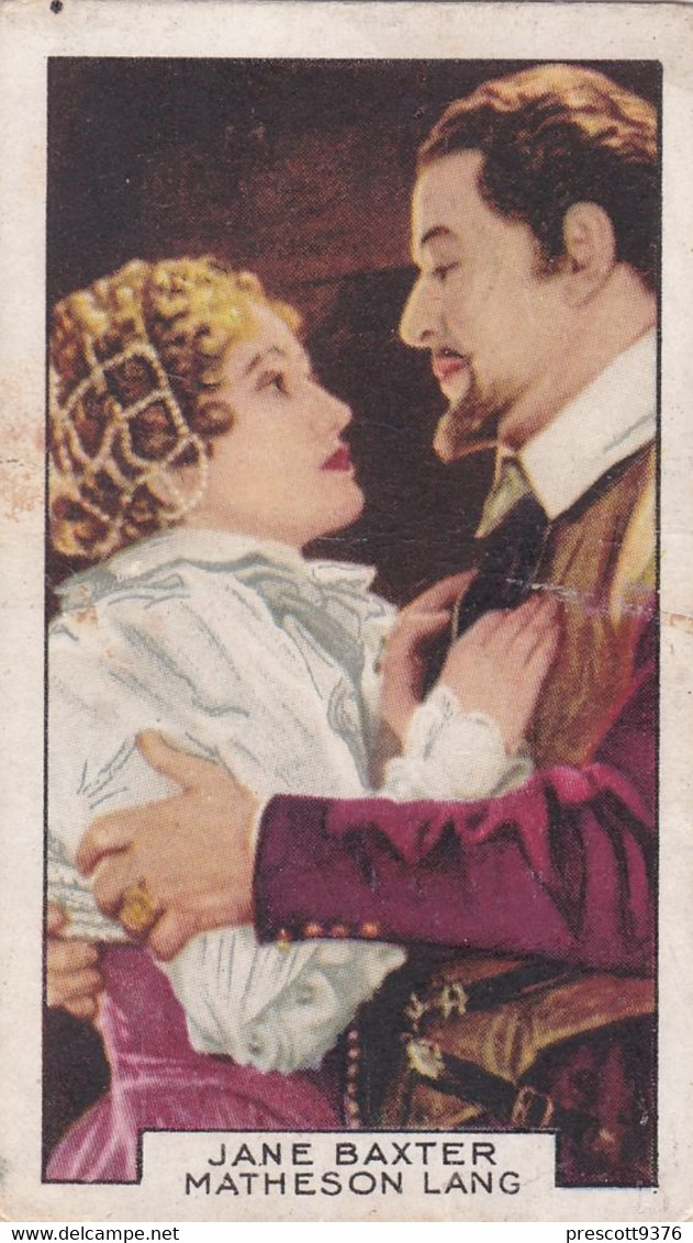 1 Jane Baxter & Matthew Lang  - Film Partners 1936 - Gallaher Cigarette Card - Original- Movies - Cinema - Gallaher