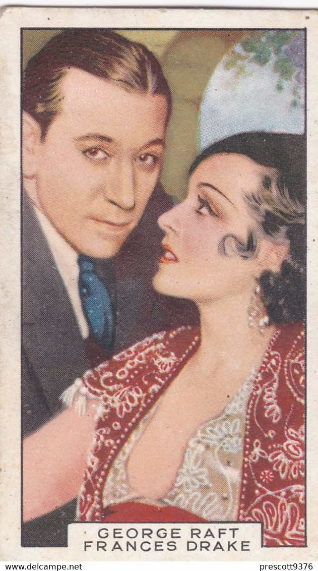 46 George Raft & Frances Drake  - Film Partners 1936 - Gallaher Cigarette Card - Original- Movies - Cinema - Gallaher