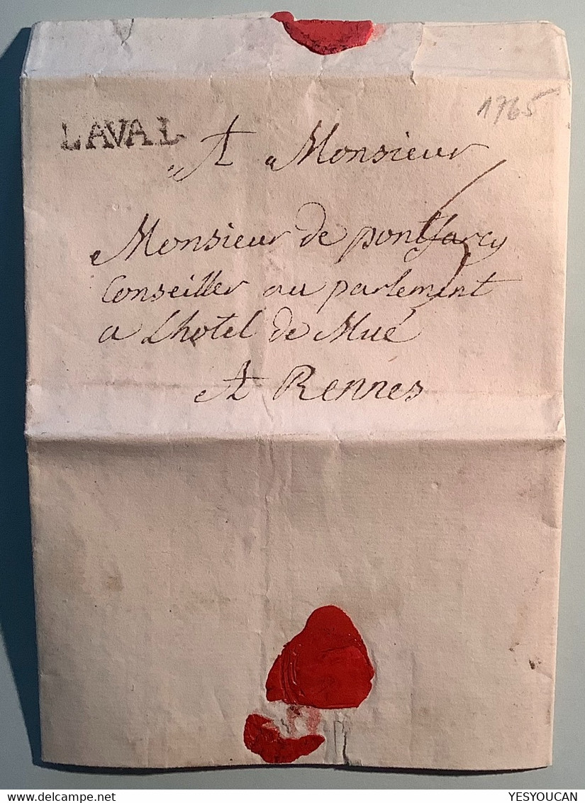 1765 Lettre LAVAL 51 Autographe Plessis D‘ Argentré évêque Limoges Député Versailles(France Révolution Rennes Châlus 87 - 1701-1800: Precursors XVIII