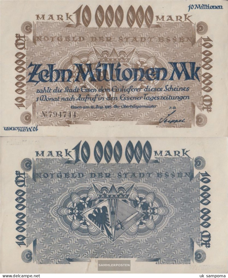 Eat Notgeld: Inflationsgeld City Eat Used (III) 1923 10 Million Mark - 10 Mio. Mark