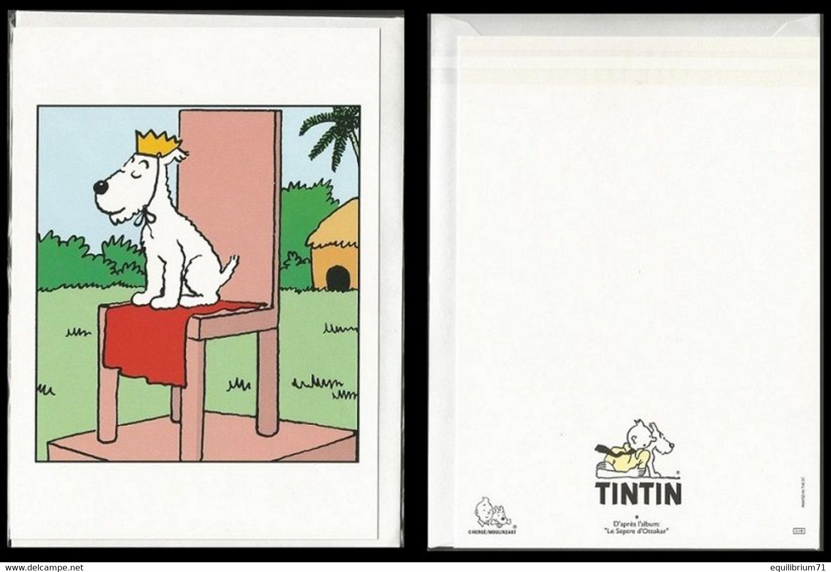 Kuifje / Tintin - Milou / Bobbie - Carte Postal - Postcard - D'après Le Sceptre D'Ottokar - Sous Blister - Philabédés (comics)