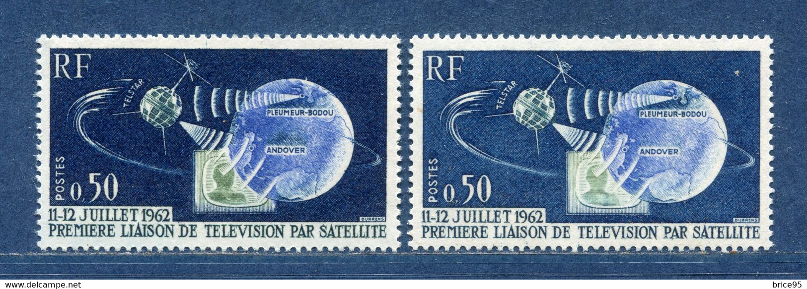 ⭐ France - Variété - YT N° 1361 - Couleurs - Pétouilles - Neuf Sans Charnière - 1962 ⭐ - Unused Stamps